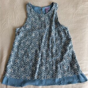 Francesca's Collections Light Blue Lace Overlay Tank